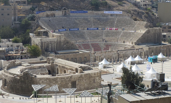 Theatre and Odeon seen from the road to the Citadel