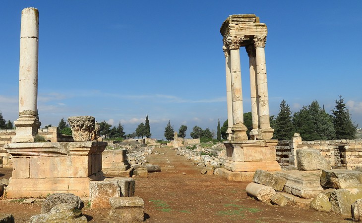 Anjar Tetrapylon and Decumanus Maximus