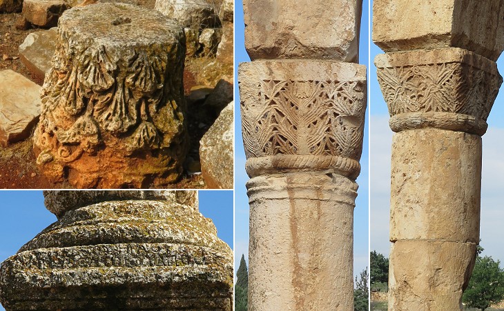 plinth in the terapylon with a Greek inscription Byzantine combed capitals