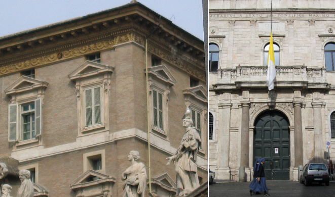 The bedroom of the Pope is closed; Papal flag at half-mast in Palazzo della Cancelleria
