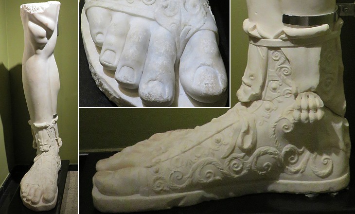 Colossal leg and foot of a Roman emperor