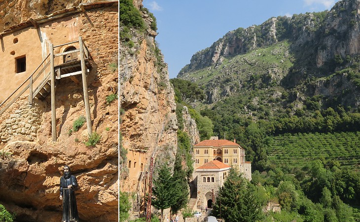 The old monastery of Saint Anthony of Qozhaya excavated in the rock
