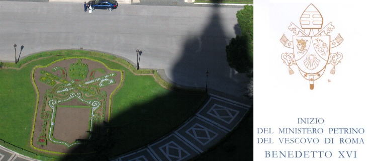 The coats of arms of Cardinal Joseph Ratzinger and of Pope Benedictus XVI