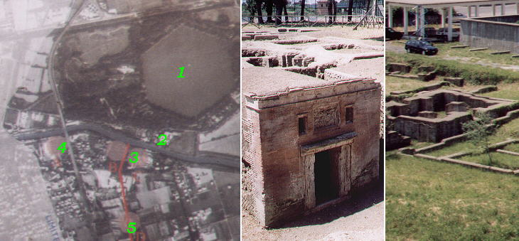 Map of the area, Necropolis and Baths