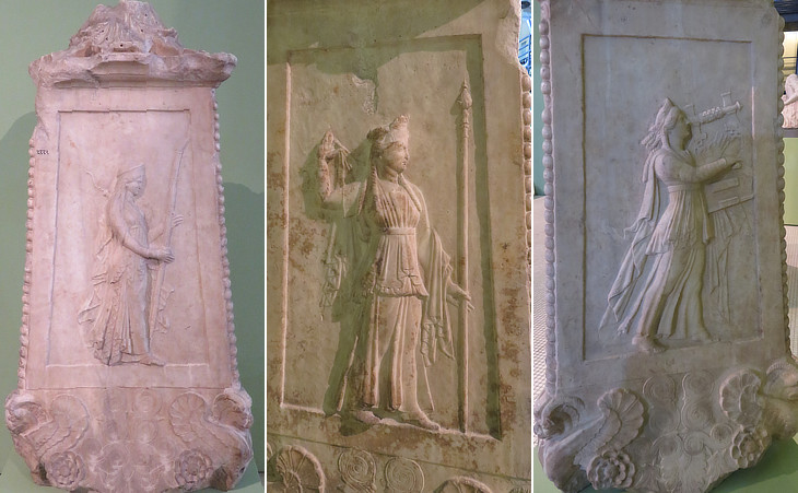 Early Augustan age triangular marble pedestal