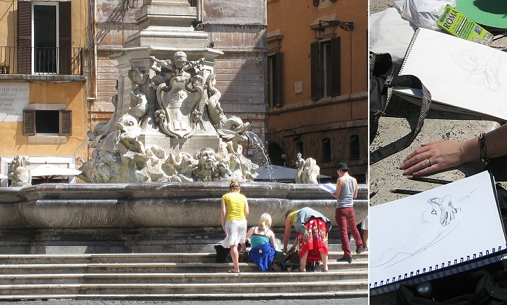 Students testing their drawing skills