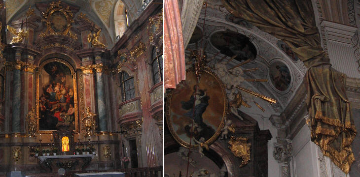 Interiors of Annakirche and Franziskanerkirche