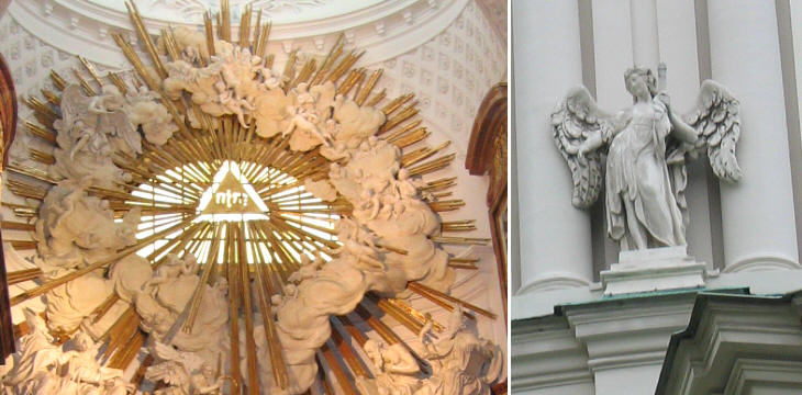 Karlskirche: decoration of the main altar and angel holding the nail