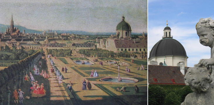 Dome of Salesianerinnenkirche in a painting by Bernardo Bellotto seen from the Belvedere