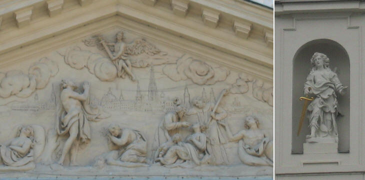 References to the Roman tradition in Karlskirche and in 
Kirche 'Zu den neun Choren der Engel'