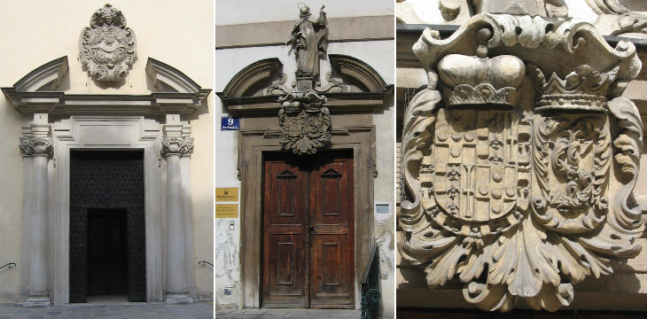 Servitenkirche - details and coat of arms of Ottavio Piccolomini
