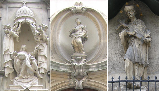 Deposition in Schwertgasse 3; St. Ursula in Johannesgasse 8; St. John Nepomuk next to Dreifaltgkeitskirche