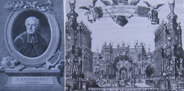 Portait of Pietro Metastasio and scenery for 