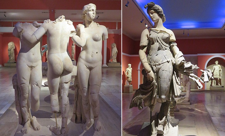 (left) The Three Graces; (right) Dancing Woman