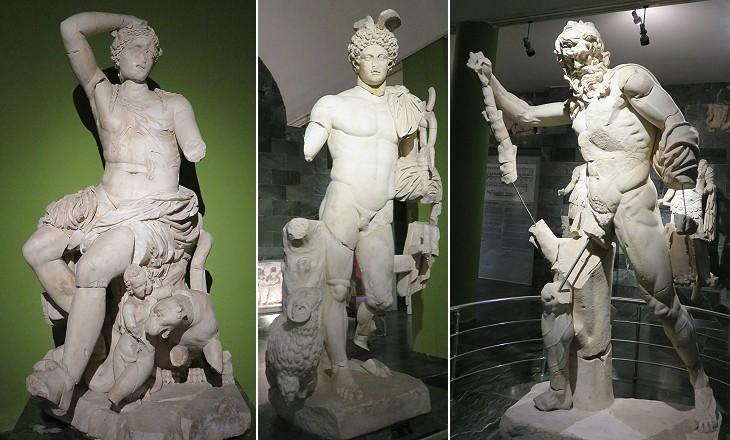 Dionysus; (centre) Hermes; (right) Marsyas
