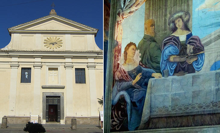 (left) S. Giovanni Battista; (right) detail of a fresco in the apse