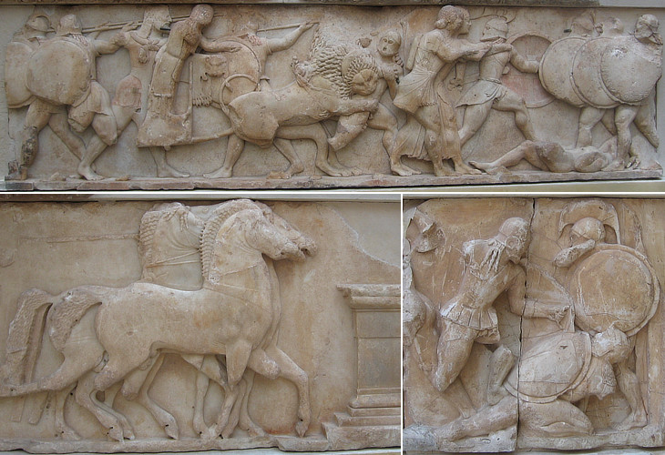 Treasury of Sifnos: reliefs portraying Gigantomachy