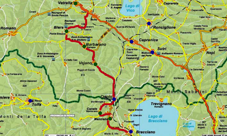 Map of the itinerary