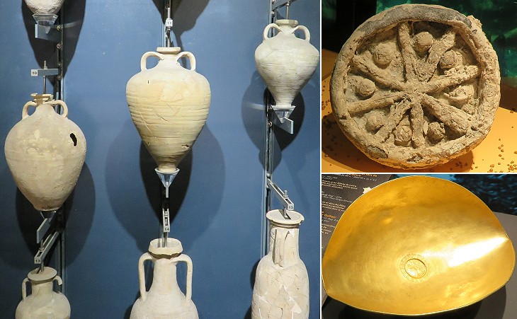 types of jars and a mosaic