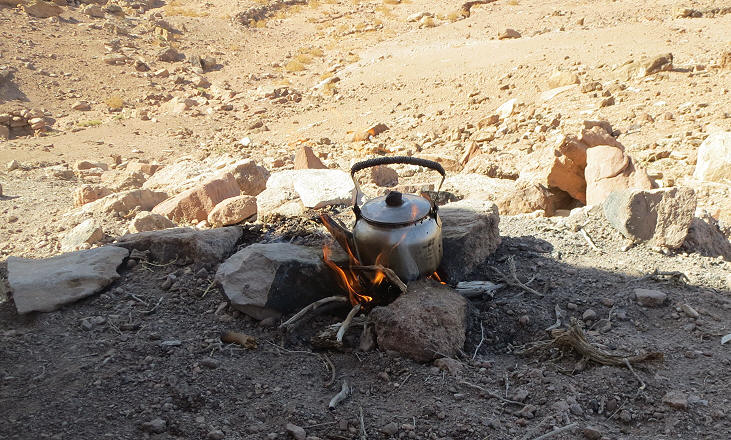 A kettle for a much deserved tea on the likely site of the sacrifice