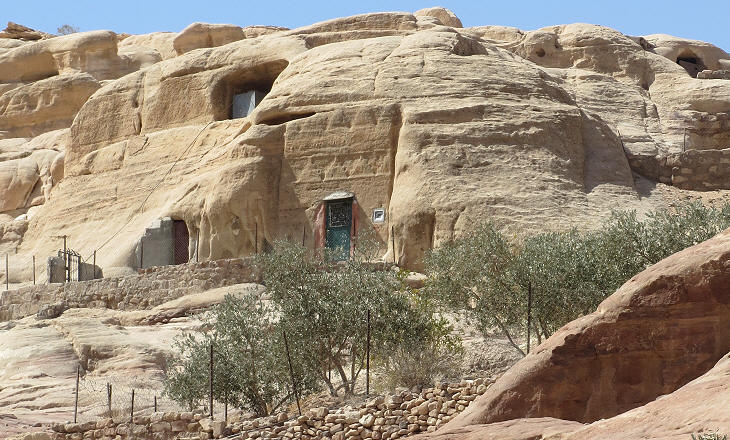 Tombs used as houses three miles from Petra