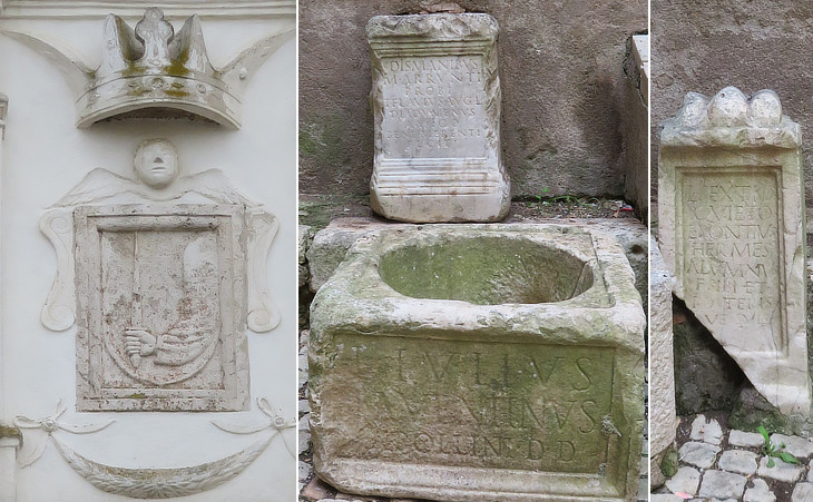 Roman reliefs and coat of arms of Monastero di S. Paolo