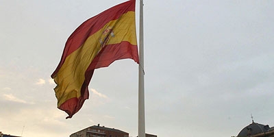 Half-mast Spanish flag