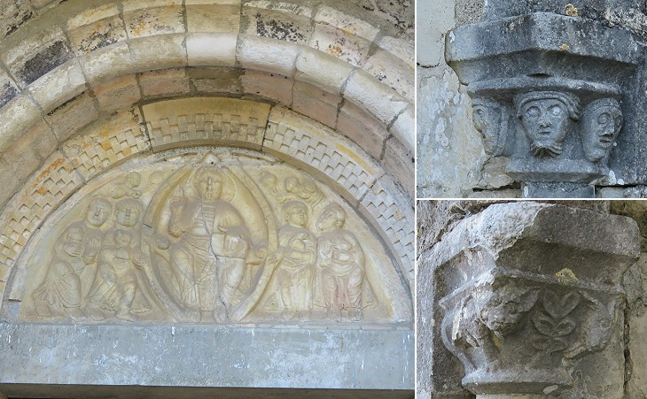 Saint-Just-de-Valcabrère: relief of the portal and other reliefs outside the church