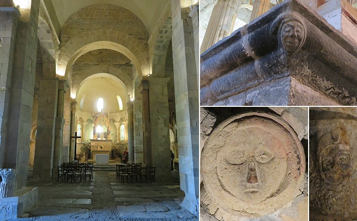 Saint-Just-de-Valcabrère: interior and reliefs of a tomb under the main altar