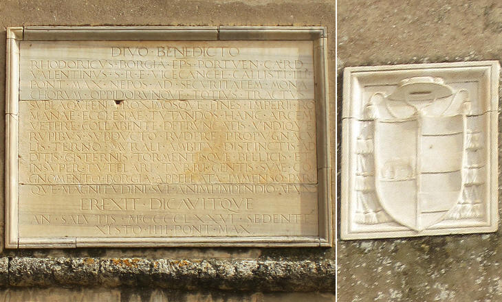 1476 inscription by Cardinal Rodrigo Borgia