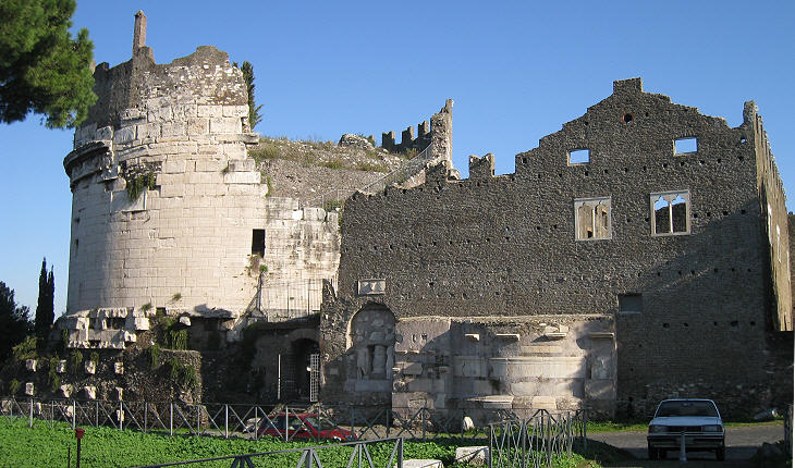 Western view of Cecilia Metella and Castello Caetani