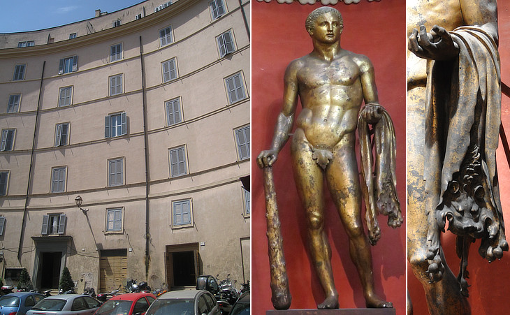 Building and street which retain the bent shape of the auditorium